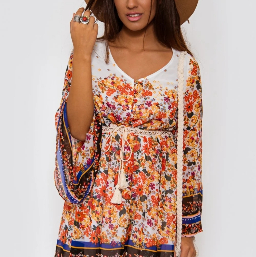Parsian Collection | Coachella Floral Boho Dress - Picture 2 of 12